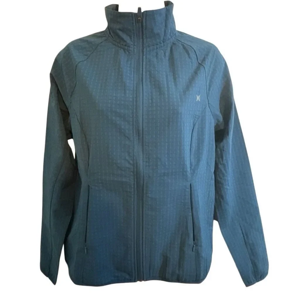 Small #Hurley Light Blue Windbreaker Jacket EUC Casual Outdoors Athletic #windbr - Picture 2 of 7